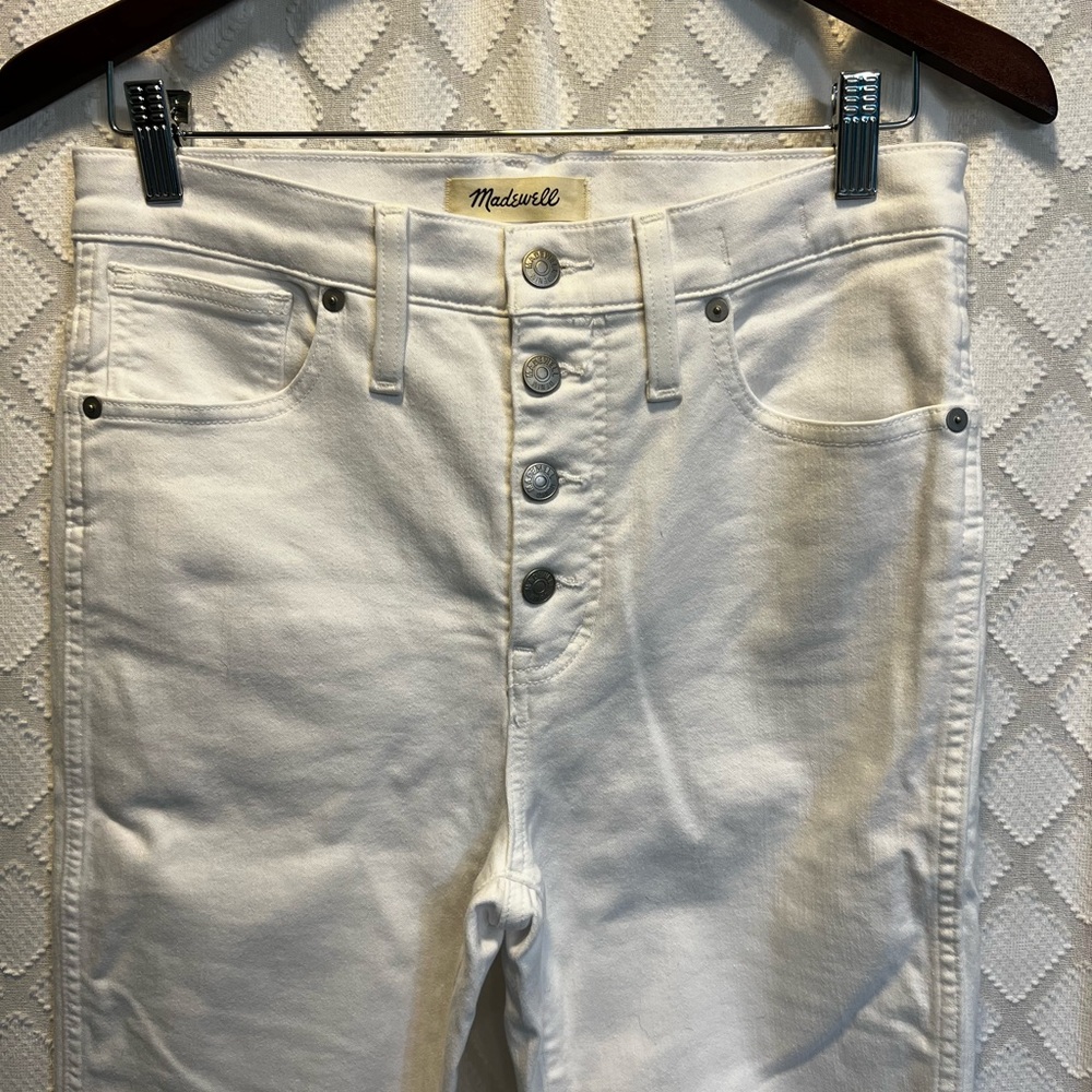 Madewell 10” High Rise Skinny Crop with Magic Pockets, white, women’s size 29